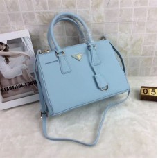 Borsa Prada Galleria 1801 Pelle Saffiano 30cm Azzurro
