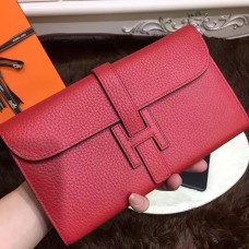 Portafoglio Hermes Jige Togo Pelle Rosso
