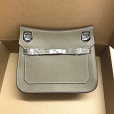 Hermes Jypsiere Borsa a tracolla da 28 cm grigio argento