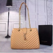 Borsa shopping YSL Saint Laurent con monogramma Albicocca