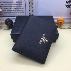 Prada 1M0204 Portafoglio Bifold Piccolo in Pelle Saffiano Nero