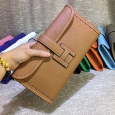 Pochette Hermes Epsom in pelle Jige 29 cm marrone
