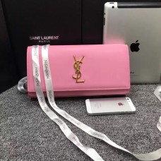 YSL Saint Laurent Clutch 27cm Pelle Liscia Rosa