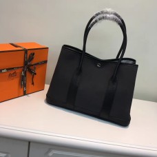 Hermes Garden Party 36cm Borsa a mano in tela nera