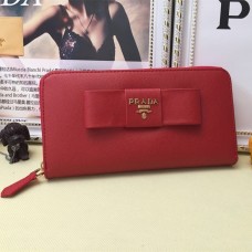 Portafoglio Prada Zip Around L0506 Rosso