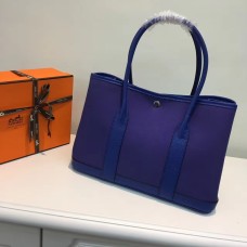 Hermes Garden Party 36 cm borsa in tela blu elettrico