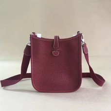 Borsa Hermes Mini Evelyne TPM Borgogna