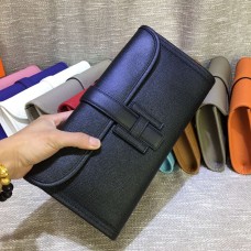 Pochette Hermes Epsom in pelle Jige 29 cm nera