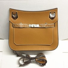 Hermes Jypsiere Borsa a tracolla da 28 cm marrone argento