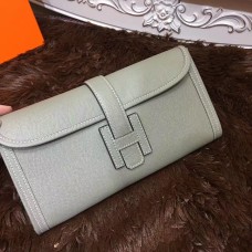 Pochette Jige Hermes Epsom in pelle 29 cm grigia
