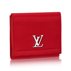Portafoglio compatto Louis Vuitton Lockme II M64308 in pelle Taurillon