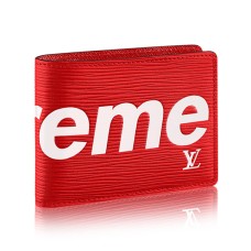 Louis Vuitton x Supreme Portafoglio sottile M67717 Epi Leather