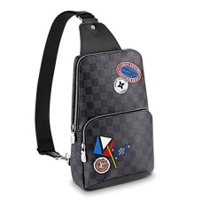 Borsa a tracolla Louis Vuitton Avenue N41056 Tela Damier Graphite