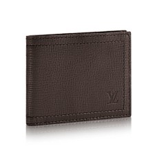 Portafoglio compatto Louis Vuitton M64136 in pelle Utah