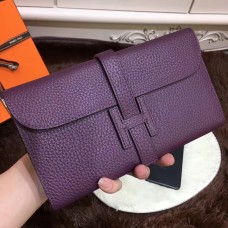 Portafoglio Hermes Jige Togo in pelle viola