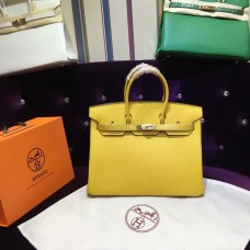 Hermes Birkin 35cm Togo borsa in pelle giallo oro
