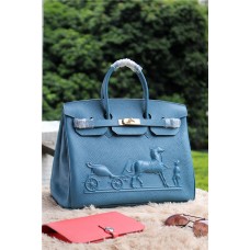 Hermes Birkin Cavallo Togo Pelle Blu 35cm