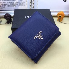 Portafoglio in pelle a tre ante Prada 1M0176 blu