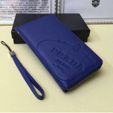 Portafoglio da uomo in pelle Prada 1191 blu