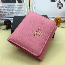 Portafoglio in pelle a tre ante Prada 1M0176 rosa
