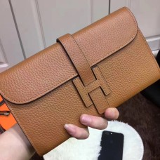 Portafoglio Hermes Jige Togo Pelle Marrone