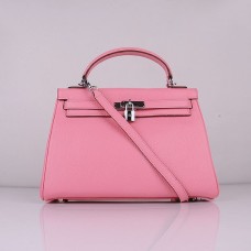Hermes Kelly 32cm Togo pelle 6108 argento rosa ciliegia
