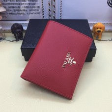 Prada 1M0204 Portafoglio Bifold Piccolo Pelle Saffiano Rosso