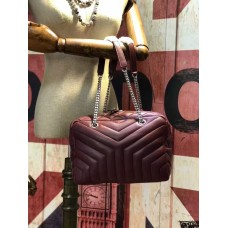 Borsa a mano con catena YSL 27 cm Bordeaux