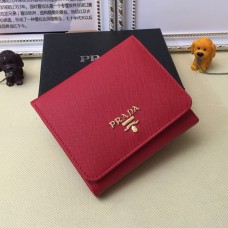 Prada 1M0176 Portafogli in Pelle Saffiano in Rosso