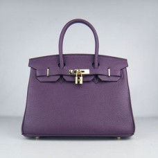 Hermes Birkin 30cm Togo borse in pelle viola oro