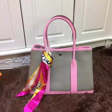 Hermes Garden Party 36cm Borsa a mano in pelle grigio rosa