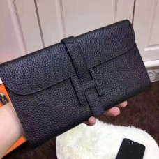 Portafoglio Hermes Jige Togo in pelle nera