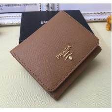 Prada 1M0176 Portafogli in Pelle Saffiano in Marrone
