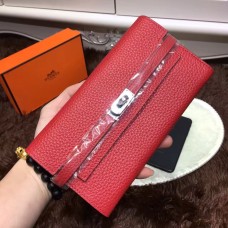 Hermes Kelly Portafoglio Togo Pelle Rosso