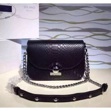 Borsa Prada Arcade in pelle di serpente nera