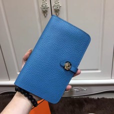 Portafoglio Hermes Dogon Togo in pelle H001 blu