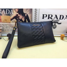 Pochette da uomo in pelle Prada 3313 nera