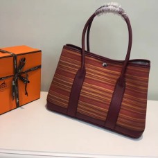 Hermes Garden Party 36 cm borsa in tela bordeaux