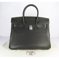 Hermes Birkin 35cm Togo borse in pelle nero argento