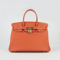 Hermes Birkin 30cm Togo borse in pelle arancione oro