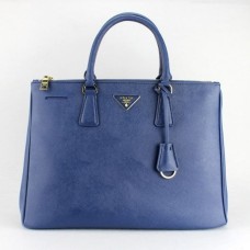 Borsa tote Prada 1786 con croce blu in vernice