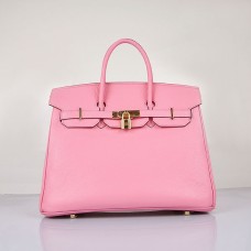 Hermes Birkin 35cm Togo borse in pelle Cherry Pink Golden