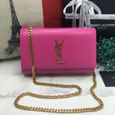 Borsa YSL in pelle liscia con catena 22 cm rosa