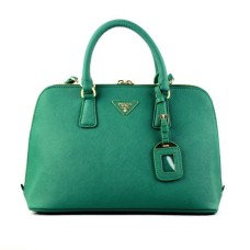 Borsa tote Prada 0812 verde scuro con motivo a croce