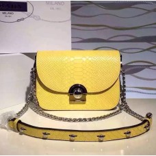 Borsa Prada Arcade in pelle di serpente gialla