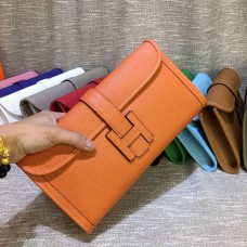 Pochette Jige Hermes Epsom in pelle 29 cm arancione