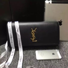 YSL Saint Laurent Clutch 27cm Pelle Liscia Nera