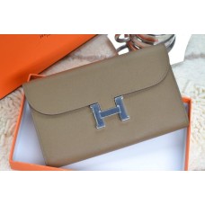 Portafoglio Hermes H grigio argento