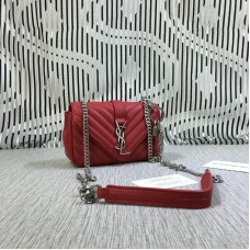 YSL Borsa piccola con catena a busta Pelle di capra rossa 18 cm