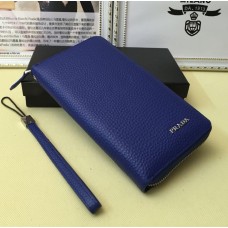 Portafoglio da uomo in pelle Prada 1192 blu